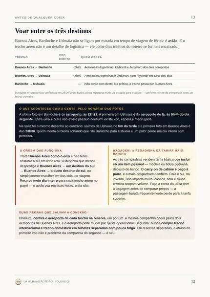 Página do guia: Voar entre os três destinos