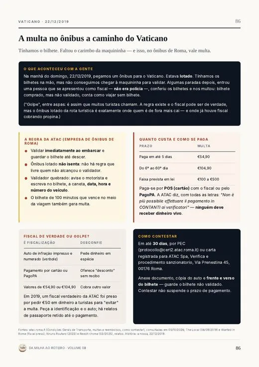 Página do guia: A multa no ônibus, contada
